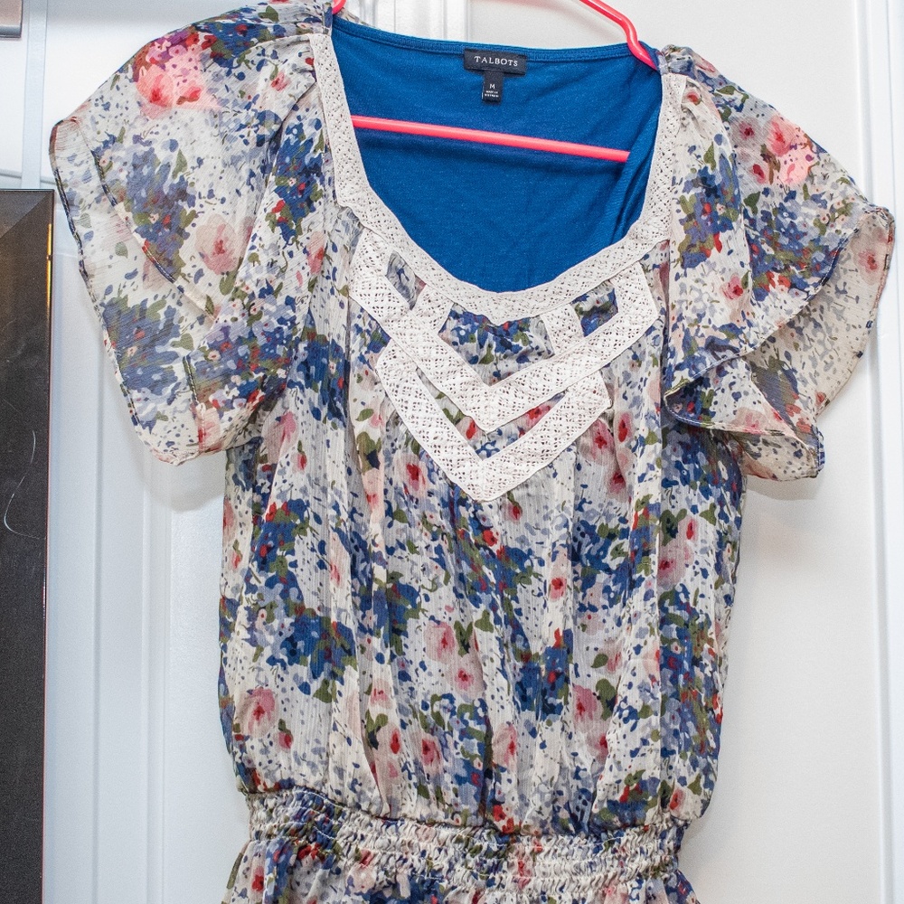 Rouched Floral Blouse
